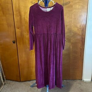 Long sleeve crushed velvet dress